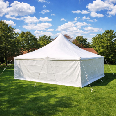 8' X 40' Solid Sidewall W/Velcro® Ends, 12oz White Trans. Vinyl