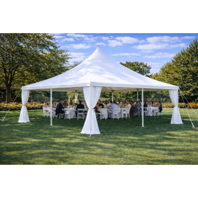 10’ White Polyester Leg Skirt