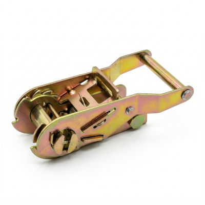 1" Ratchet Buckle, Wide Handle, 3,300 Lb. B/S, Yellow Zinc