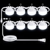 8 Globe LED Light Set, Straight/White Cable
