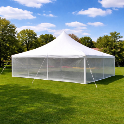 8' X 40' White Mesh Sidewall W/Overlap