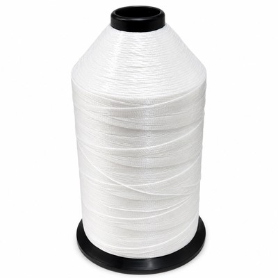 Polyester Thread, Size T-90, Bonded, White