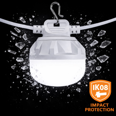 2 Globe LED Light Set, Straight/White Cable