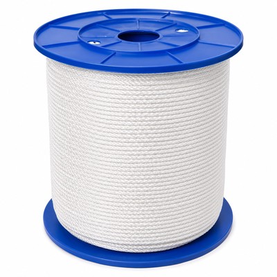 3/16” × 1,000’, Solid Braided Polyester Rope, White